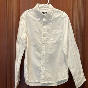 E-land kids boys long sleeved button down white Oxford shirt size 8